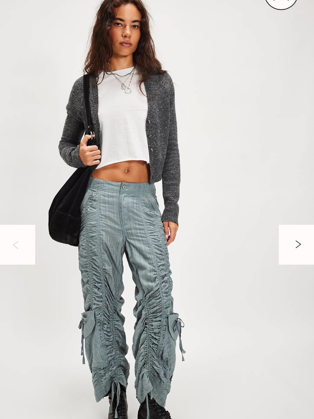 We The Free Scorpio Shirred Mid-Rise Cargo Pants